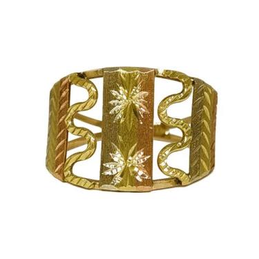 Imagem de Anel Em Ouro 18k 750 3 Chapas 3 Cores Com Cobrinhas, 16