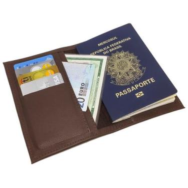 Imagem de Porta Passaporte e Documentos em Sintético Café Sarroche