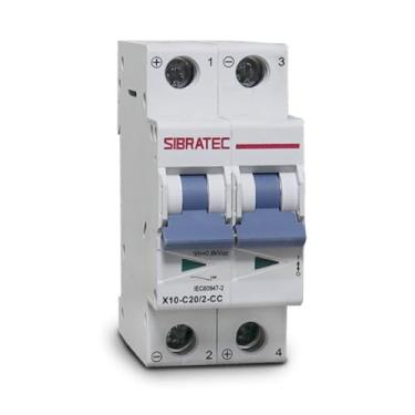 Imagem de Disjuntor Mini DIN Fotovoltaico 800Vcc | Bipolar X10 20A | Ruptura 10Ka