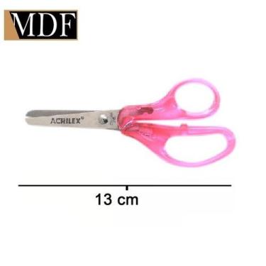 Imagem de Tesoura Escolar 13cm Cabo Transparente Acrilex, ROSA