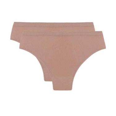 Imagem de Kit 2 Calcinhas Trifil C01971 Cintura Alta, Macadâmia, M