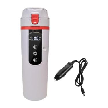 Imagem de Generic Chaleira de carro 12V/24V, chaleira de viagem de carro, copo de água de aquecimento elétrico de aço inoxidável 304 para preparar, café, camping, ao ar