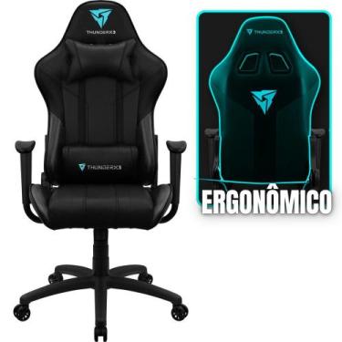 Imagem de Cadeira de Escritório ThunderX3 EC3 gamer Ergonômica Preta com Estofad