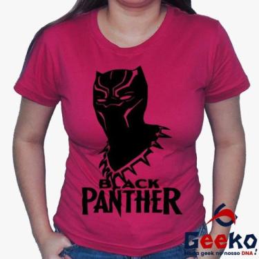 Imagem de Baby Look Pantera Negra 100% Algodão - Black Panther - Wakanda Forever