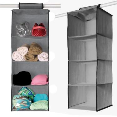 Imagem de Organizador Vertical Para Guardaroupa Closet 4 Divisórias - Nacional B