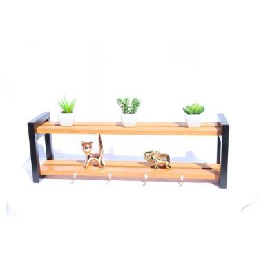 Imagem de Estante suspensa decorativa Chamego 60cm, Preto