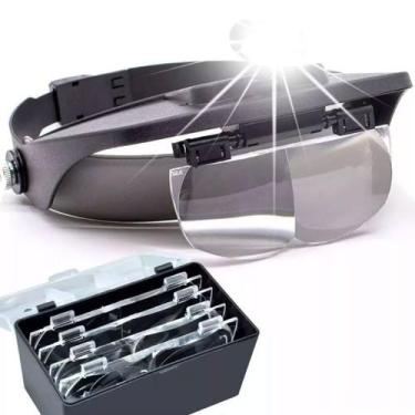 Imagem de Lupa De Pala Com Luz Led Estética, Saúde - Estojo 4 Lentes - Megaestet