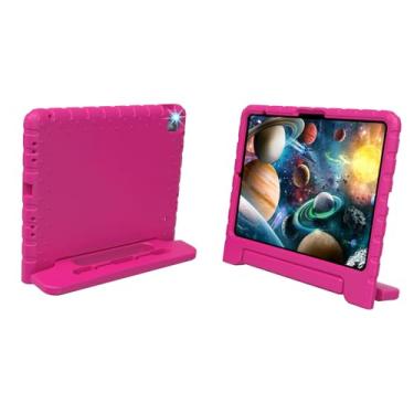 Imagem de BILLISGOVA Capa para iPad Pro de 13 polegadas 2024, à prova de choque infantil iPad 13 Pro, capa protetora para iPad Pro 13 M4 com suporte para lápis, suporte antiderrapante, rosa vermelha