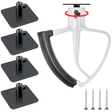 Imagem de Dreyoo Suportes de fixação para batedeira, pacote com 4 acessórios para batedeira de alimentos compatíveis com KitchenAid, acessório para todos os suportes para armazenar batedor de borda flexível,