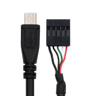 Imagem de xiwai Conector USB 2.0 9 pinos 10 pinos para adaptador micro USB 5 pinos cabo estendido 1,65 pés/50 cm para mini monitor sensor painel câmera