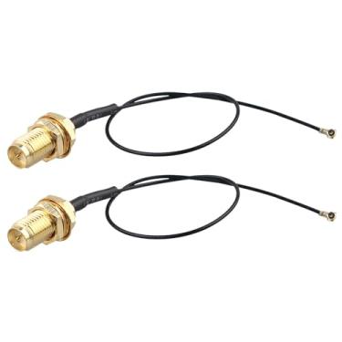 Imagem de Futheda 2 peças U.FL IPX IPEX MHF4 para RP-SMA fêmea montagem anteparo WiFi cabo de extensão de antena 0,81 mm cabo de trança coaxial 15 cm/6 polegadas para interface M.2 NGFF placa de rede sem fio