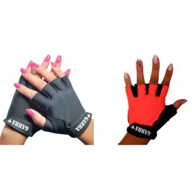 Imagem de kit Luva Para Academia Meio Dedo Proteção Para Mão Treinos Musculação 