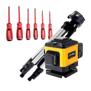 Imagem de Nível Laser 3D 12 Linhas Autonivelante Recarregável Tripé Profissional