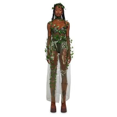 Imagem de Dolls Kill Fantasia inspirada em ninfa de madeira - Roupa de veneno de hera verde da Trickz N' Treatz, Fora da floresta, XX-Small