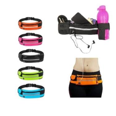 Imagem de Pochete Corrida Fitness Slim Cintura Antifurto Money Viagem Doleira Água Porta Celular Documento Treino Academia Caminhada Bike Celular (somente uma unidade) cor Cinza/Preto