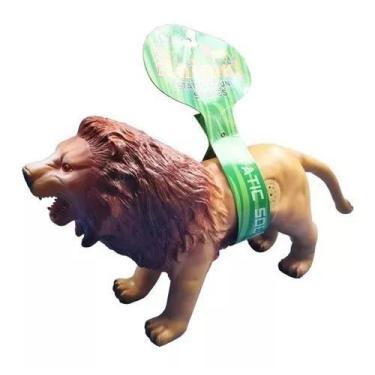 Imagem de Leão Animal De Brinquedo Vinil Macio Com Som - DM TOYS