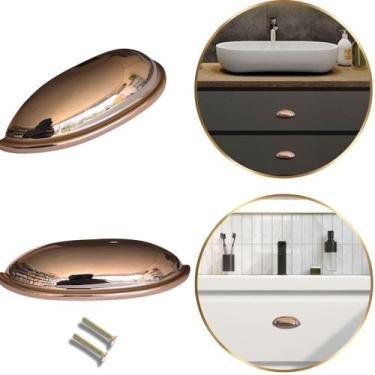 Imagem de 4 Puxador concha Meia Lua, para Gavetas e Armários Rose Gold - Compras