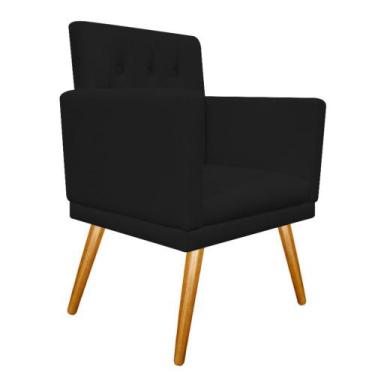 Imagem de Poltrona Decorativa Fernanda Pés Palito Mel Sala de Espera Recepção Co