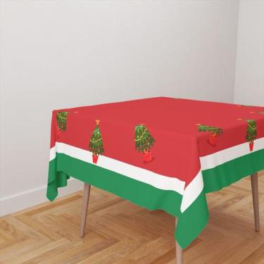 Imagem de Toalha De Mesa Quadrada 4 Lugares Tecido Oxford Arvore de natal TL03 -