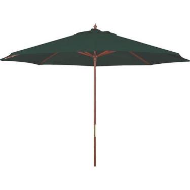 Imagem de Ombrelone Redondo em Madeira e Poliéster Verde sem Base 3 m Tramontina