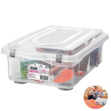 Imagem de Caixa Organizadora Grande 28,2l Multiuso Porta Utensílios Closet Roupa