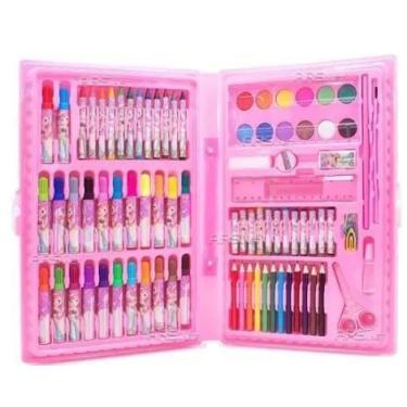 Imagem de Kit Maleta Escolar Princesa Com 86 pçs Canetinhas Coloridas. - toys