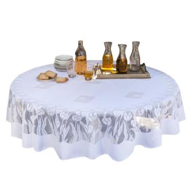 Imagem de Kit 2 Toalhas De Mesa Renda Redonda 1,60m 4 Cadeiras Tulipas - RendhAC