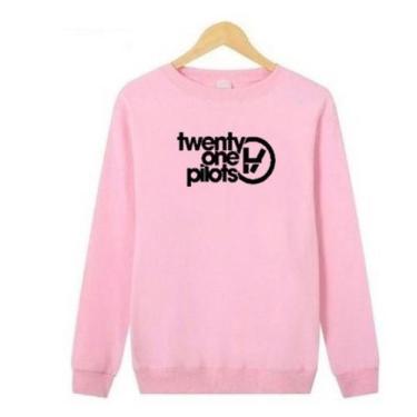 Imagem de Moletom Gola Redonda Twenty One Pilots Unissex - SEMPRENALUTA , Rosa, 