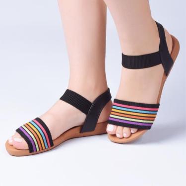 Imagem de Sandália rasteirinha confortável anatômica ortopédica papete feminina 