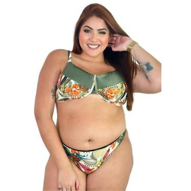 Imagem de Biquíni Estampado Aro Sem Bojo Calcinha Fio Duplo Plus Size - Missatti
