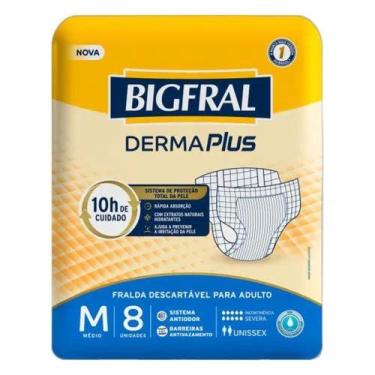 Imagem de Fralda Descartável BigFral Derma Plus - M c/ 8 unidades