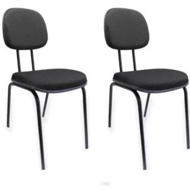 Imagem de Kit 2 cadeiras palito fixa para recepção igreja recepção sala de esper