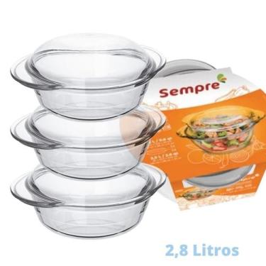 Imagem de 3 Assadeiras Vidro Terrina 2,8L Base 1,9L Tampa 0,9L Nadir - NADIR FIG