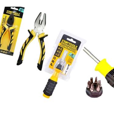 Imagem de Kit Alicate Universal 6" Chaves Intercambiáveis 6 Pontas + Cabo 8 Peça