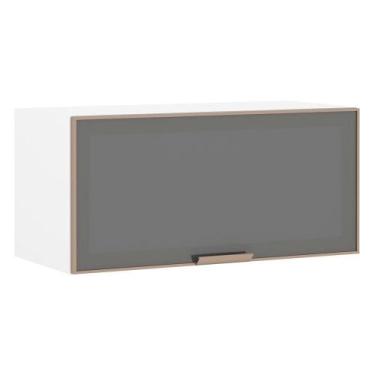 Imagem de Armário Aéreo Basculante 80cm Branco C/1 Porta Em Vidro - LUCIANE MÓVE