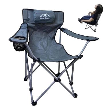 Imagem de Cadeira de Camping Dobravel Apoio Braço Porta Copo Bolsa de Transporte Passeio Viagem Lazer Jardim Quintal Praia Piscina Verao Sol
