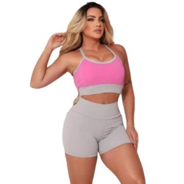 Imagem de Shorts + Top Feminino Academia Blackout Zero Tranparência - Estação Fi