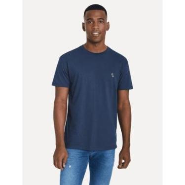 Imagem de Camiseta Reserva Masculina Slim Jeans Patch Azul Escuro-Masculino