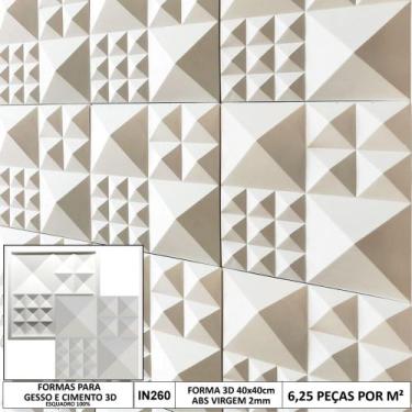 Imagem de Forma 3d Gesso Pirâmides 40x40cm ABS 2MM Molde Para Gesso/Cimento 3d I