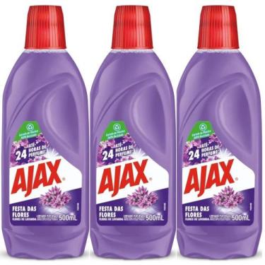Imagem de Kit 3 Limpador Diluível Ajax Festa Das Flores Lavanda 500ML