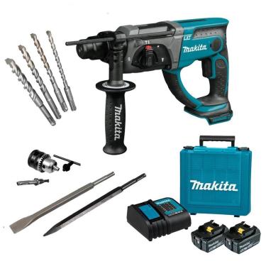 Imagem de Martelete Combinado Makita Dhr202Z 18V + Kit Bateria E Acess