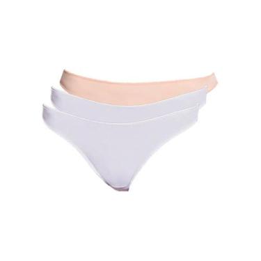 Imagem de Kit com 3 Calcinhas Fio Dental Hope 37840 Colorido, Branco, G