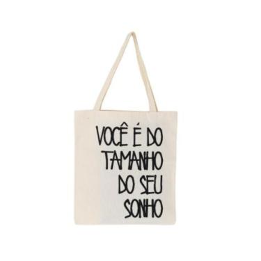 Imagem de Bolsa Feminina Ecobag  100% algodão Estampa SONHO - CARIOCA MAIS