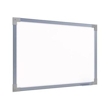 Imagem de Lousa Branca Quadro Branco 100x70cm Alumínio MDF Soft Para Salas Escritório Reuniões