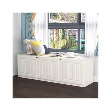 Imagem de LICONG-2019 Armário de janela de varanda, armário de armazenamento de janela de sacada, armário baixo moderno para peitoril de janela, mesa e estante de livros, armário de armazenamento de varanda