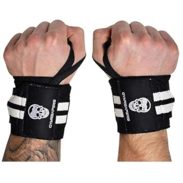 Imagem de (46cm , White) - Weightlifting Wrist Wraps (Competition Grade) - 46cm Professional Quality Wrist Support Heavy Duty Thumb Loop - Best Wrap Powerlifting, Strength Training, Bodybuilding