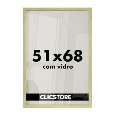 Imagem de Moldura Quadro 51x68 cm para Quebra Cabeça Grow Puzzle 1000 peças Game Office Decoração Parede Sala Escritório com Vidro (Carvalho)