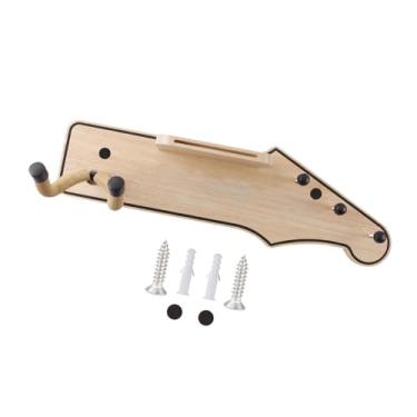 Imagem de Almencla Cabide de guitarra suporte de guitarra de madeira suporte de instrumento suporte de montagem na parede para baixo banjo guitarras elétricas, 40x11.6x13cm