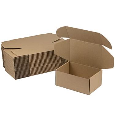 Imagem de Sodissa Pacote de caixas de transporte de 9 x 6 x 4 polegadas com 25 caixas de papelão ondulado marrom para pequenos negócios