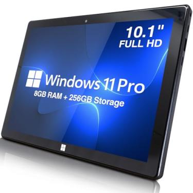 Imagem de Fusion5 Tablet PC profissional Windows 11 de 10,1 polegadas – Tablet PC ultra fino Full HD Windows – 8 GB RAM, SSD M.2 de 256 GB, tela de 10 polegadas, WiFi 5G, CPU Intel Quad-Core, USB 3.0, Micro